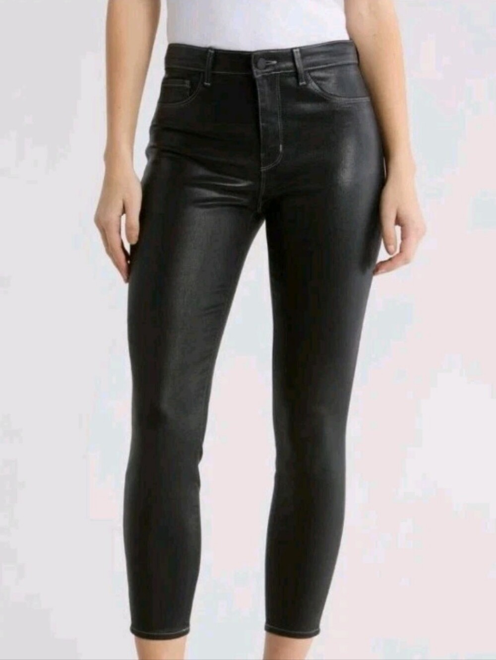 L'AGENCE Size 25 Margot Coated Crop Jeans Msrp $280